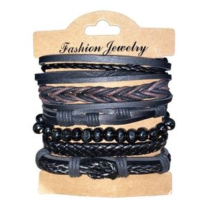 Men's Hand-woven Multi-layer Leather Set Bracelet.  All bracelets are Adjustable